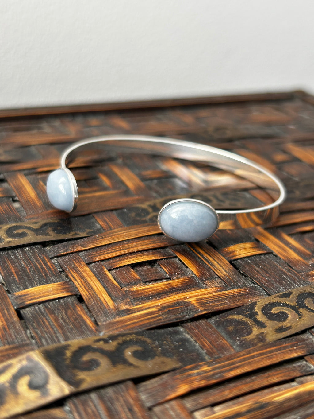 Angelite Silver Plated Bangle