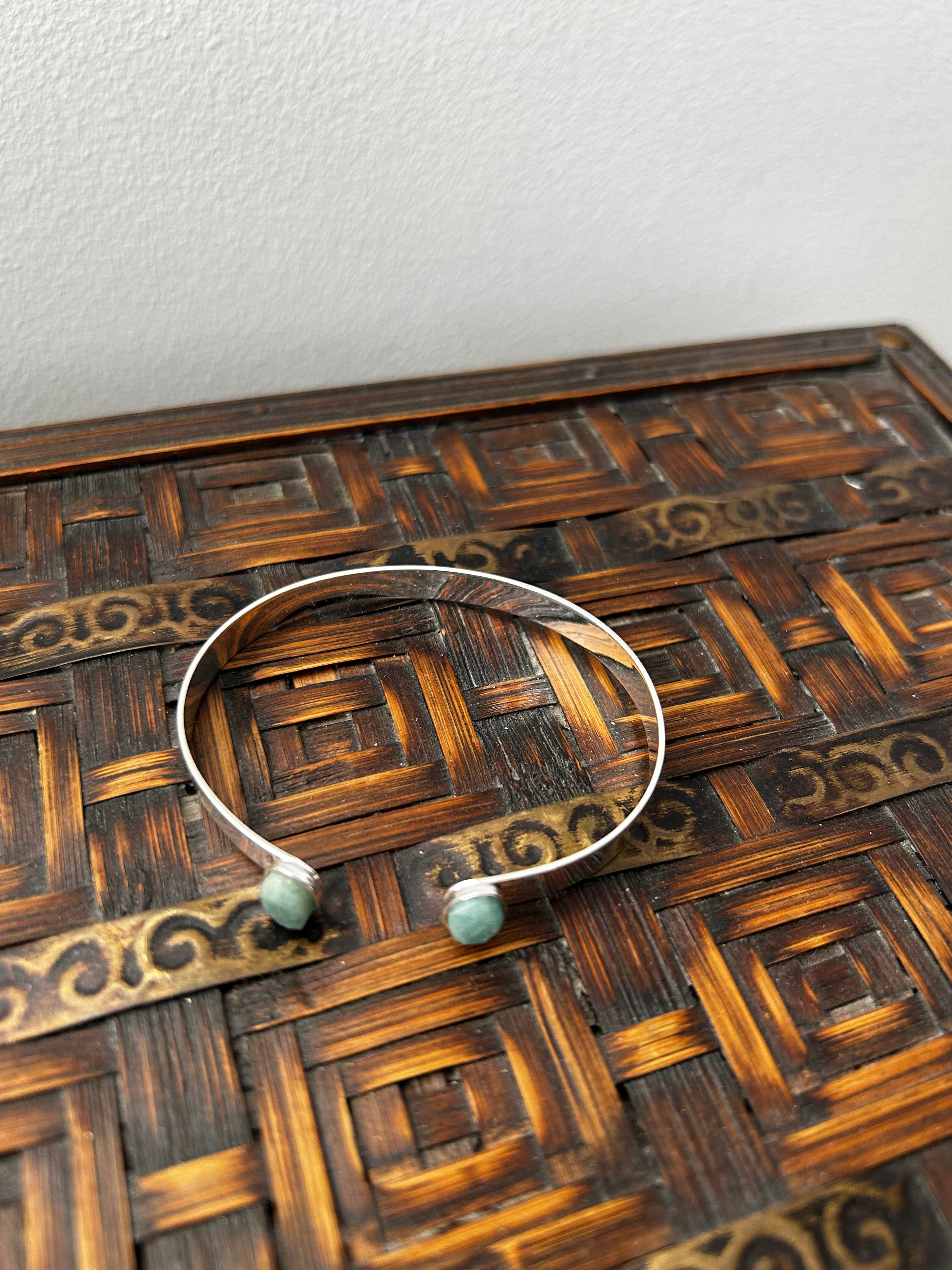 Amazonite Silver Plated Bangle