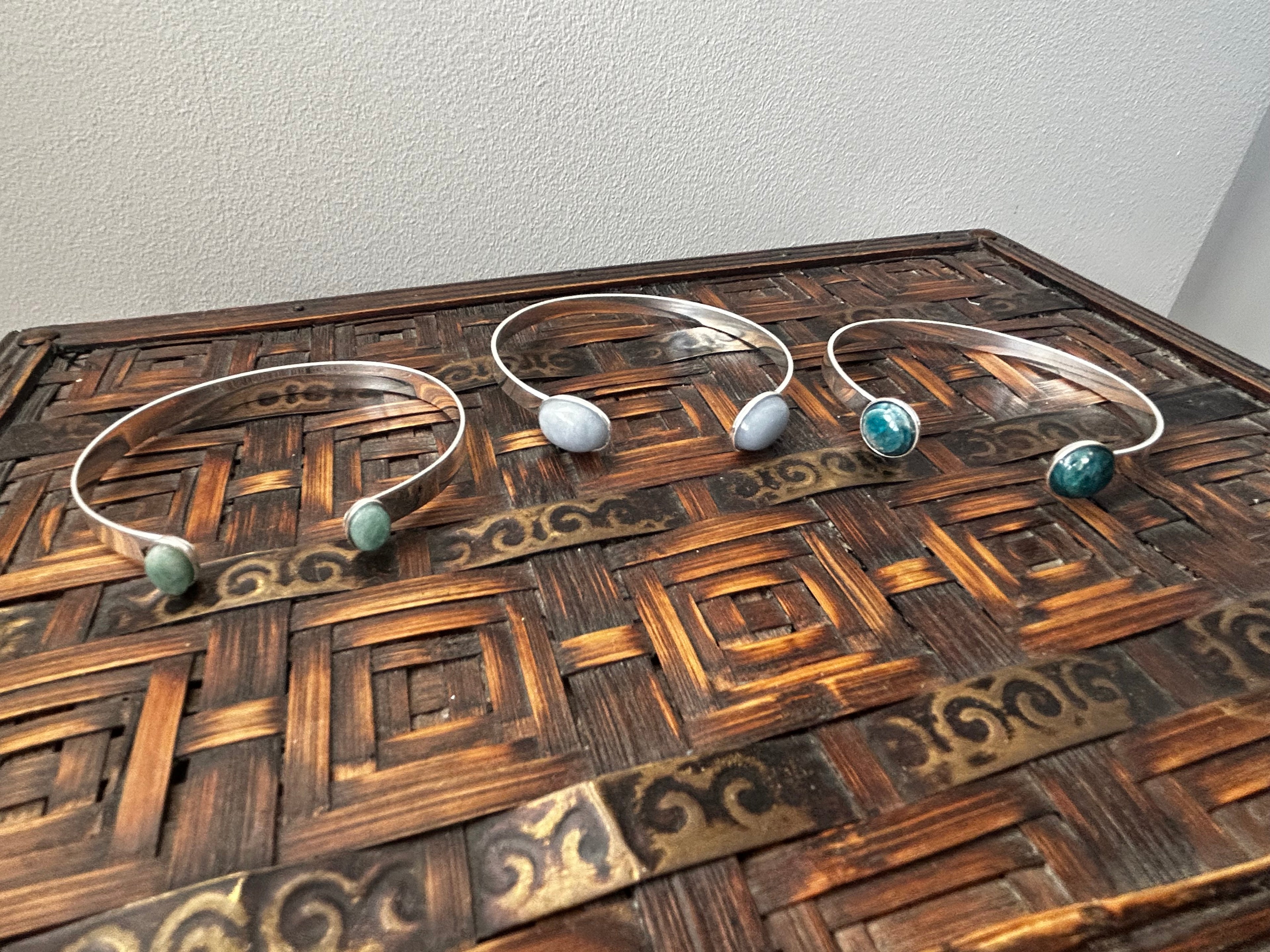 Angelite Silver Plated Bangle