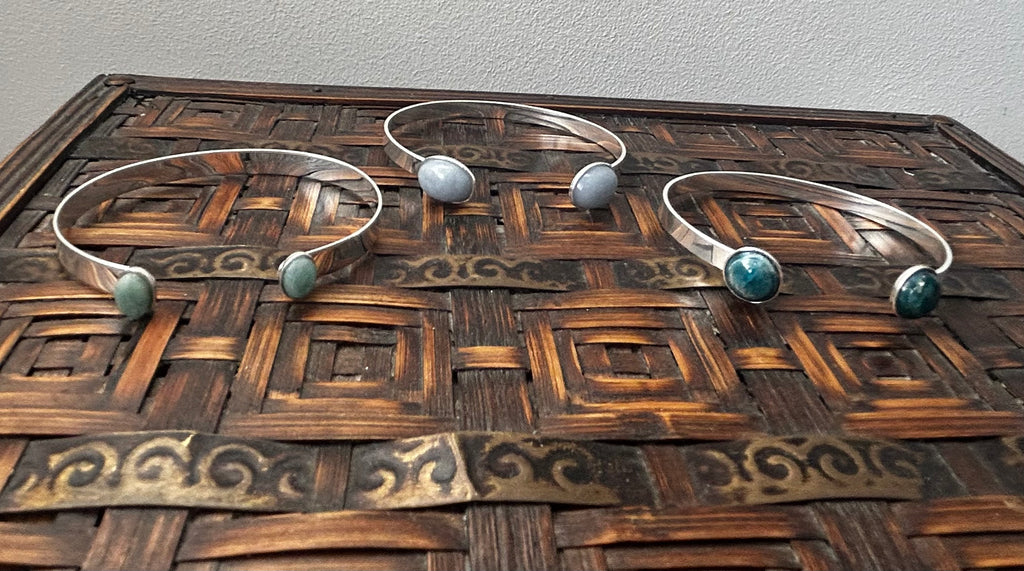 Amazonite Silver Plated Bangle