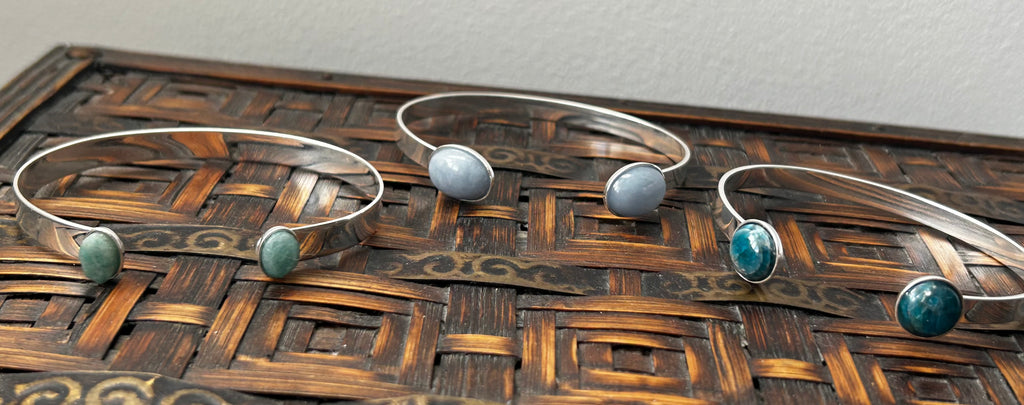 Angelite Silver Plated Bangle