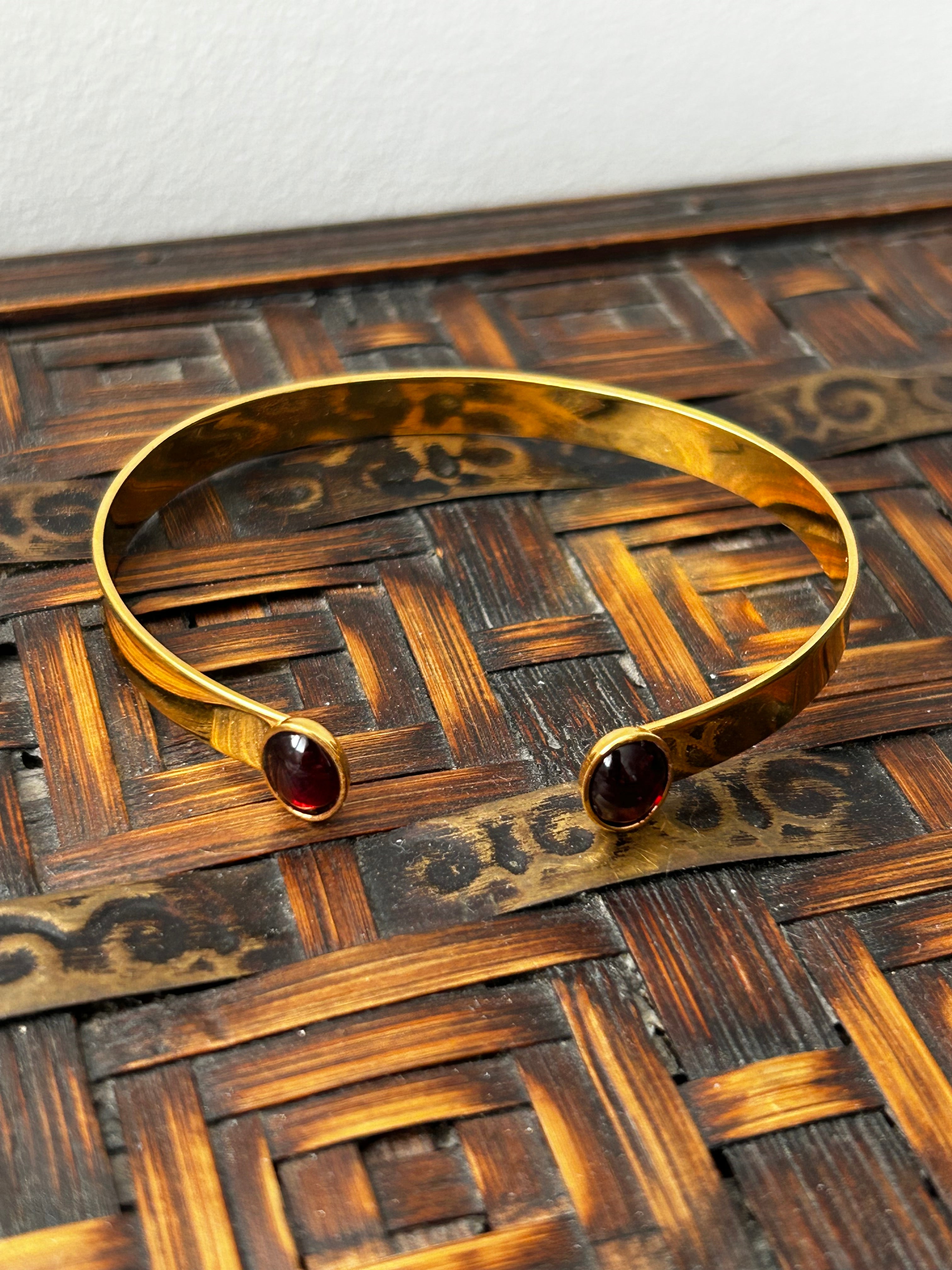 Garnet Gold Plated Bangle