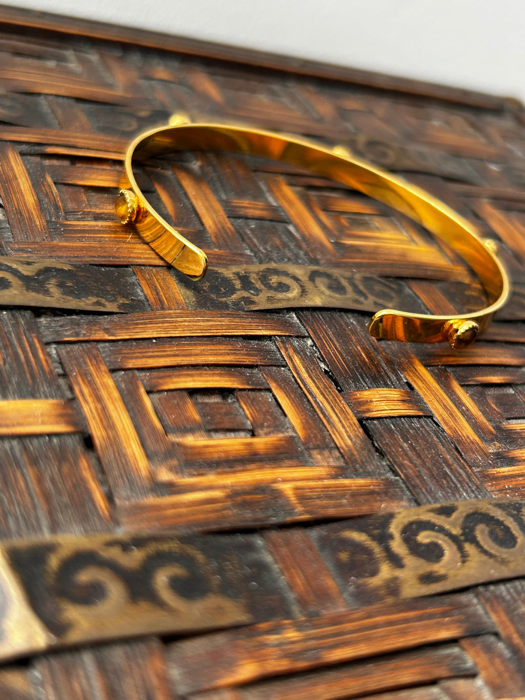 Tiger's Eye Gold Plated Bangle
