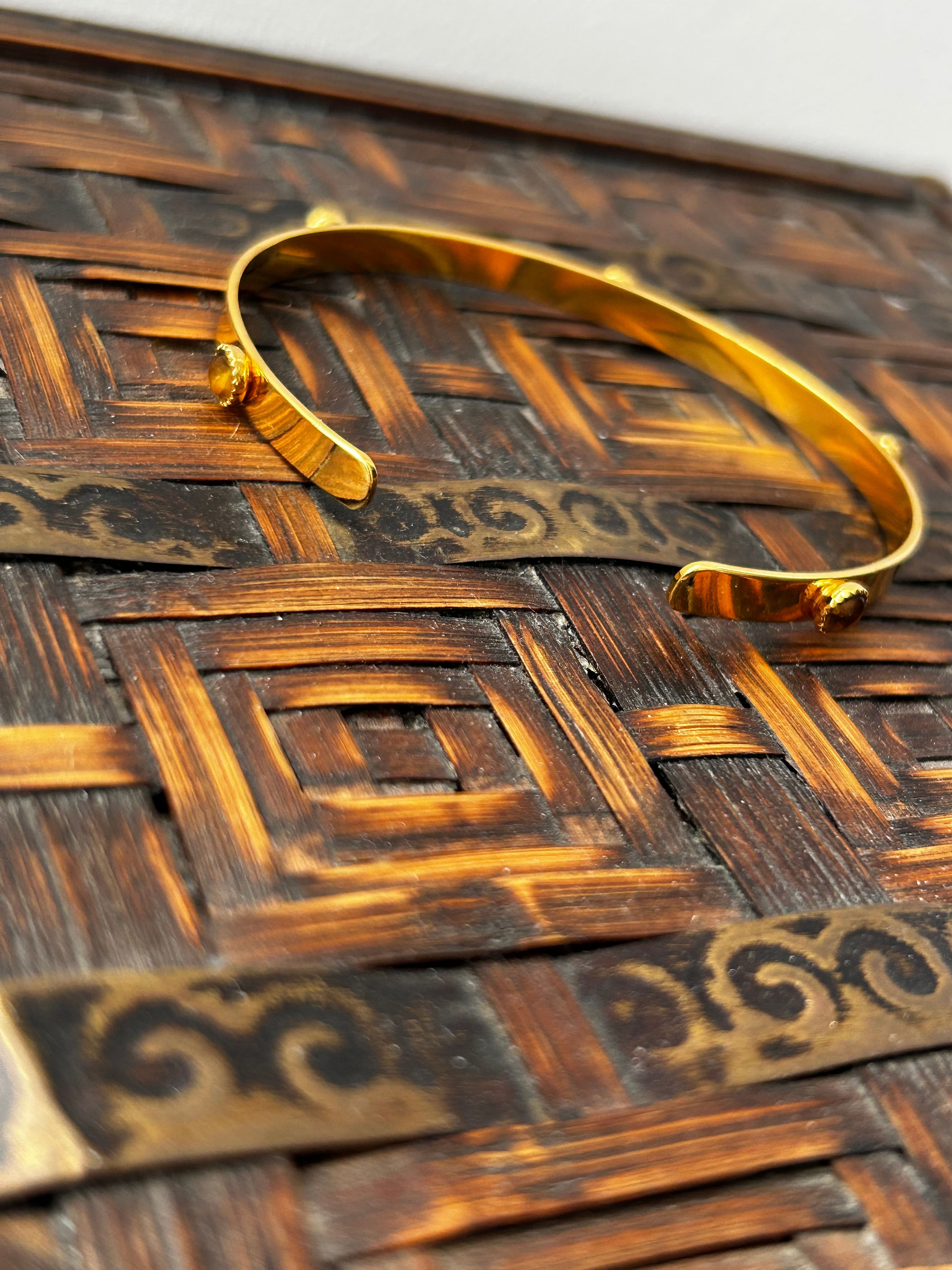 Tiger's Eye Gold Plated Bangle