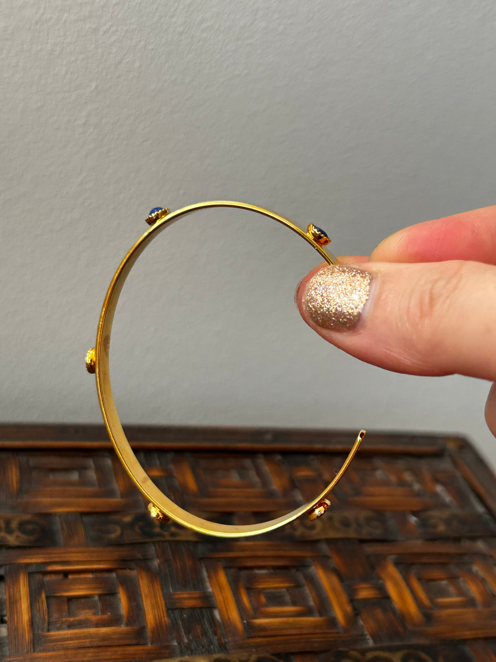 Lapis Gold Plated Bangle