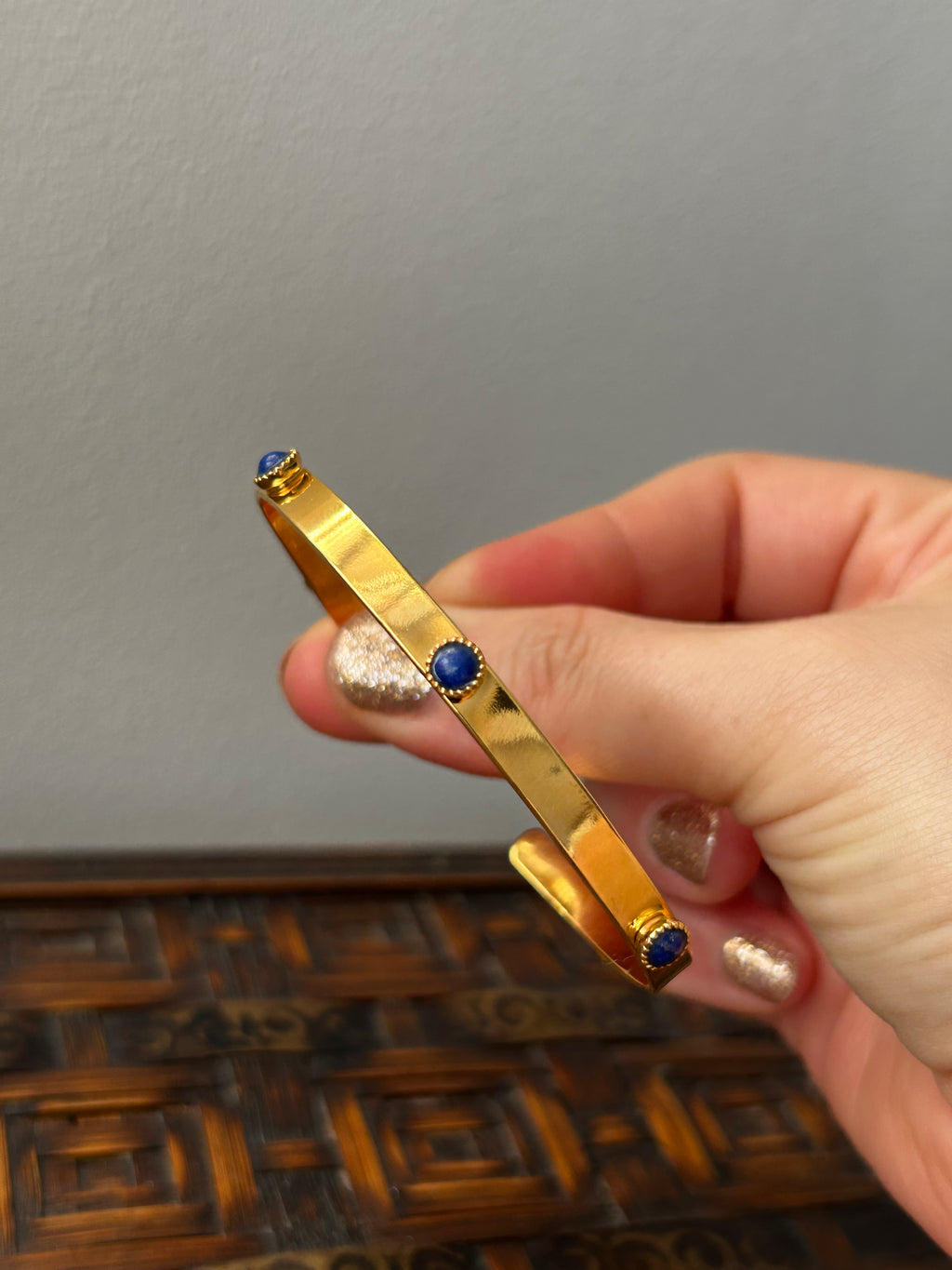 Lapis Gold Plated Bangle