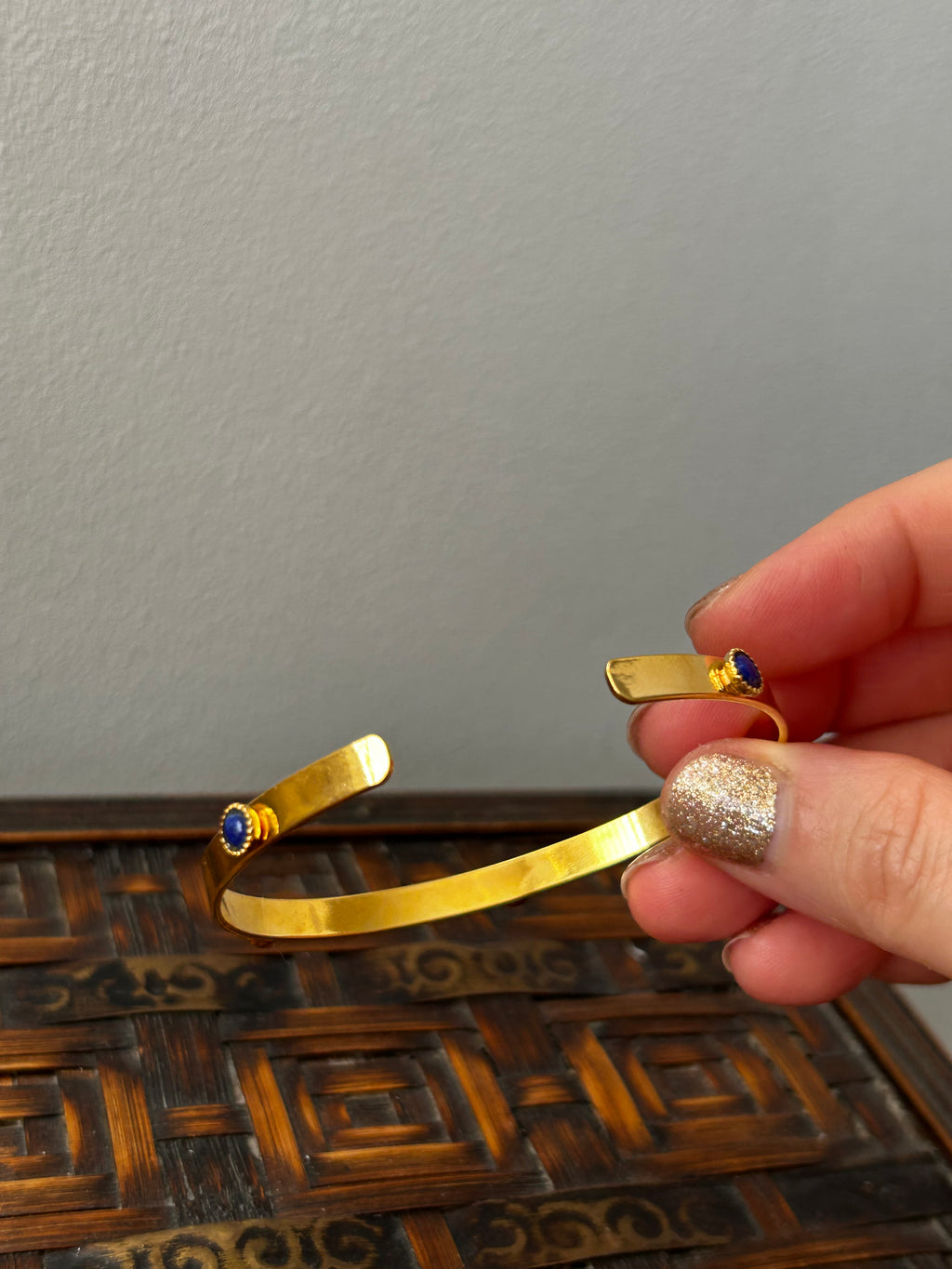 Lapis Gold Plated Bangle
