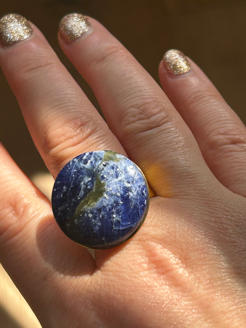 Sodalite "Planet Earth" Ring