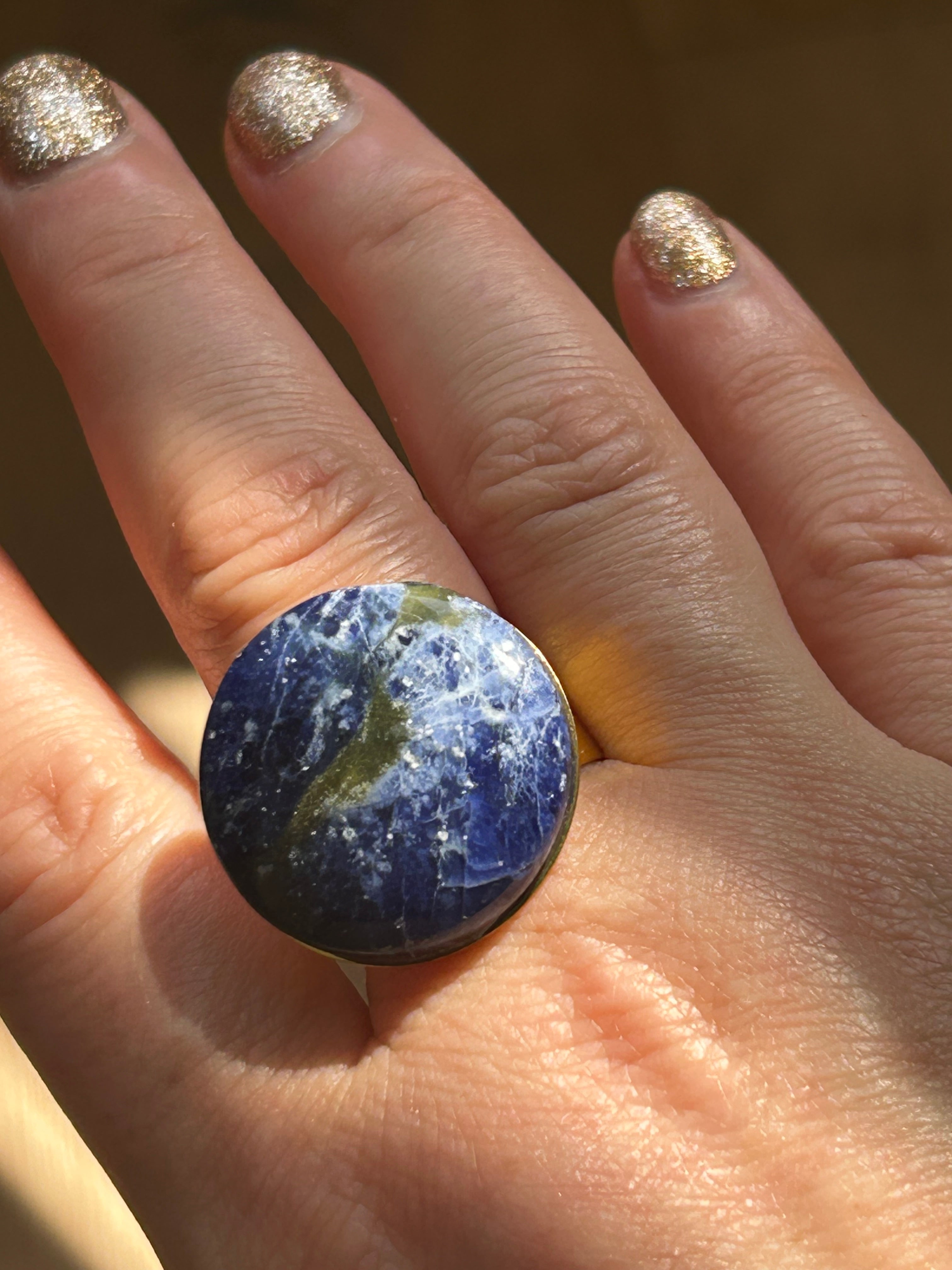 Sodalite "Planet Earth" Ring