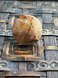 Copper Rutile Quartz Ring on Gold Plate