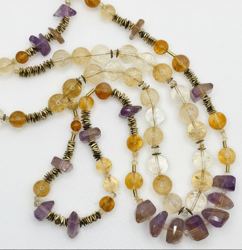Citrine & Hematite Necklace
