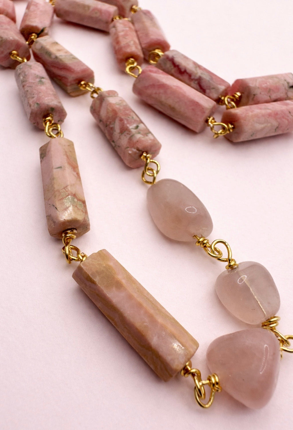 Rhodocrosite & Rose Quartz Necklace