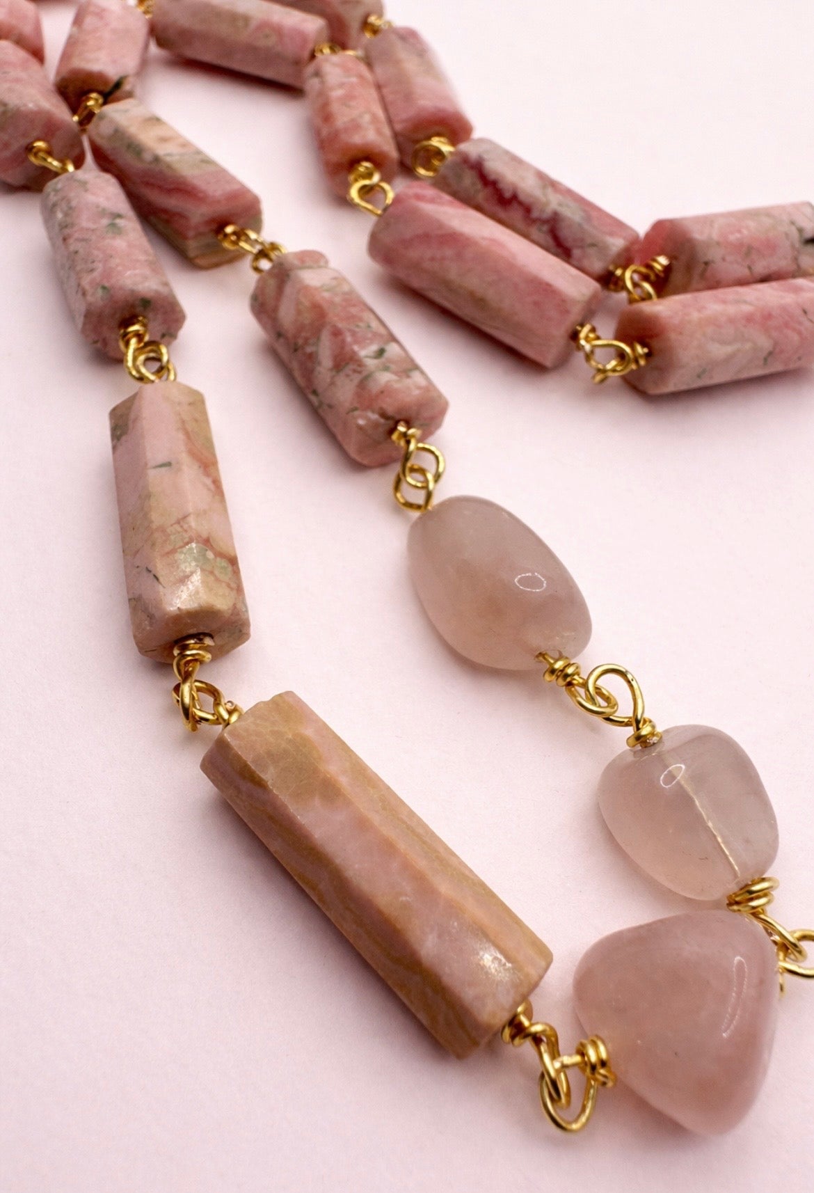 Rhodocrosite & Rose Quartz Necklace