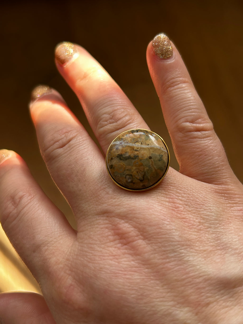 Jasper on Gold Plate Ring