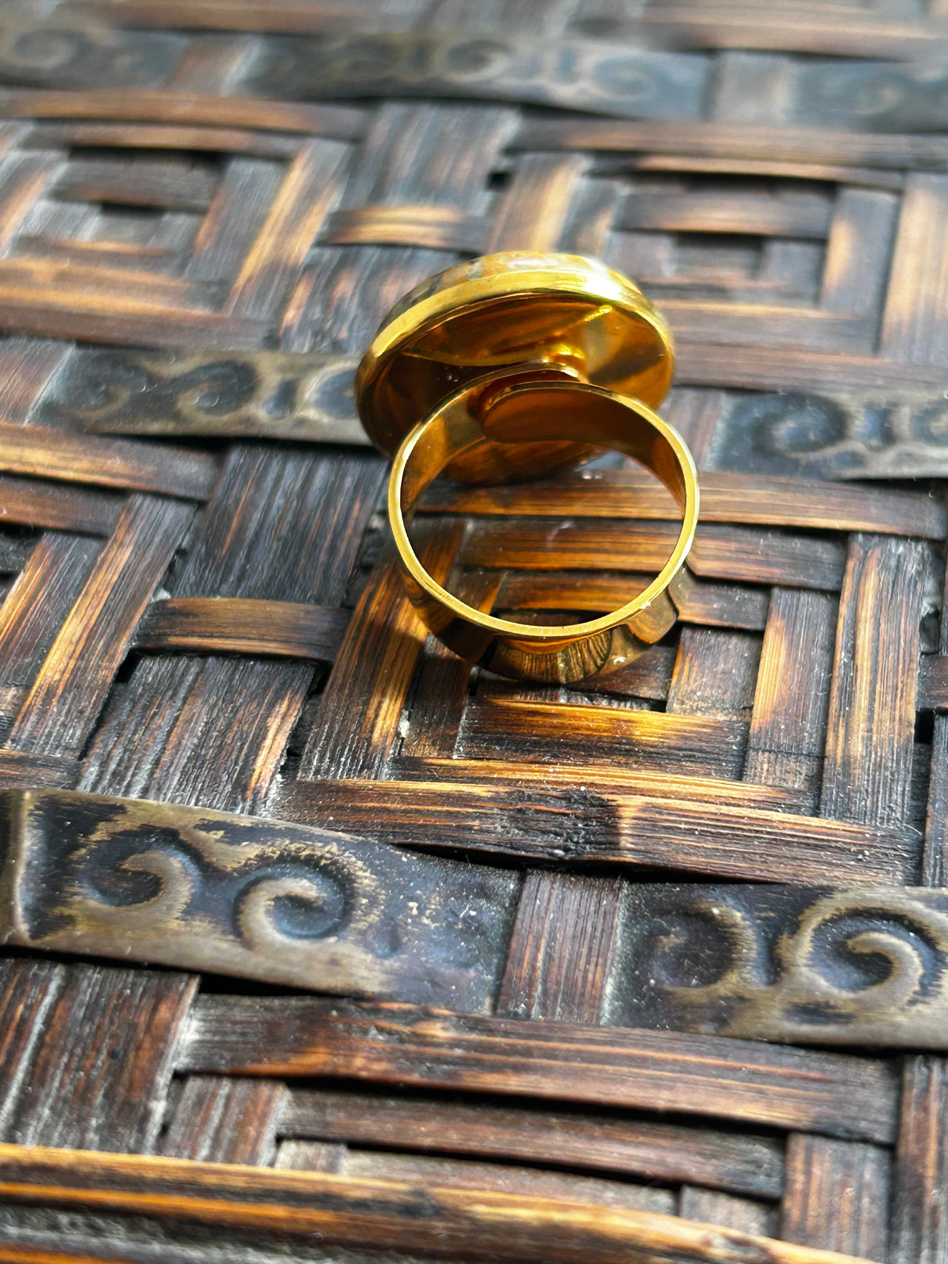 Jasper on Gold Plate Ring