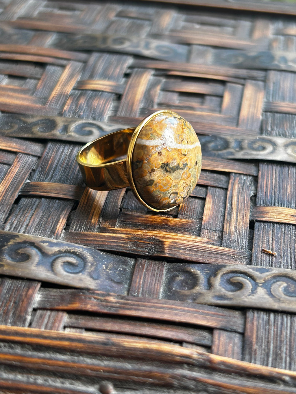 Jasper on Gold Plate Ring