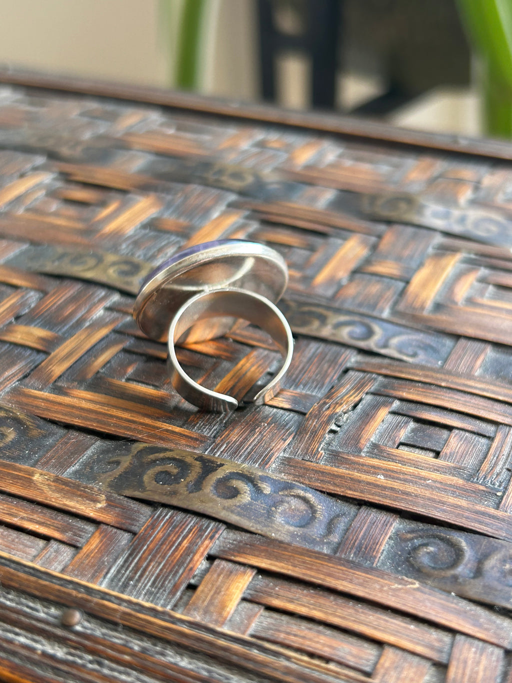Large Fluorite on Sterling Silver Ring