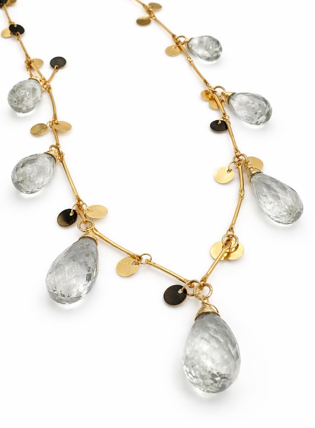 Green Amethyst Garland on 24ct Gold Coin Plate