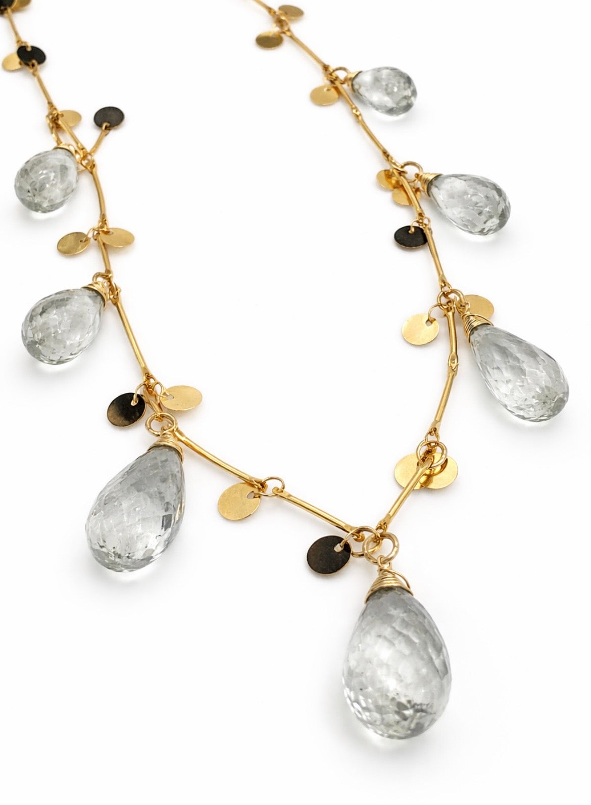 Green Amethyst Garland on 24ct Gold Coin Plate