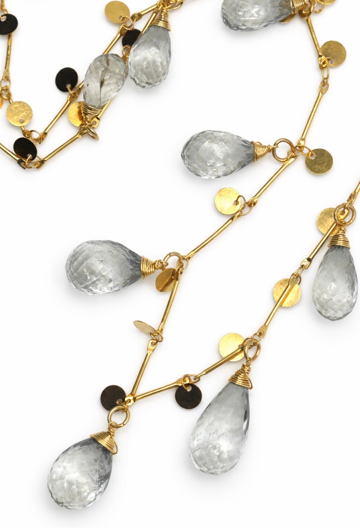 Green Amethyst Garland on 24ct Gold Coin Plate