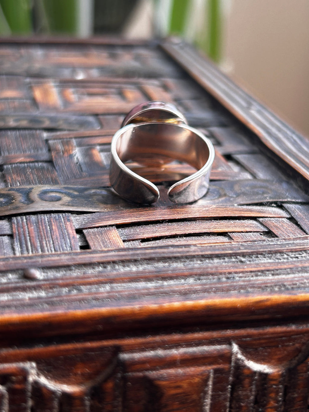 Rhodonite on Silver Plate Ring