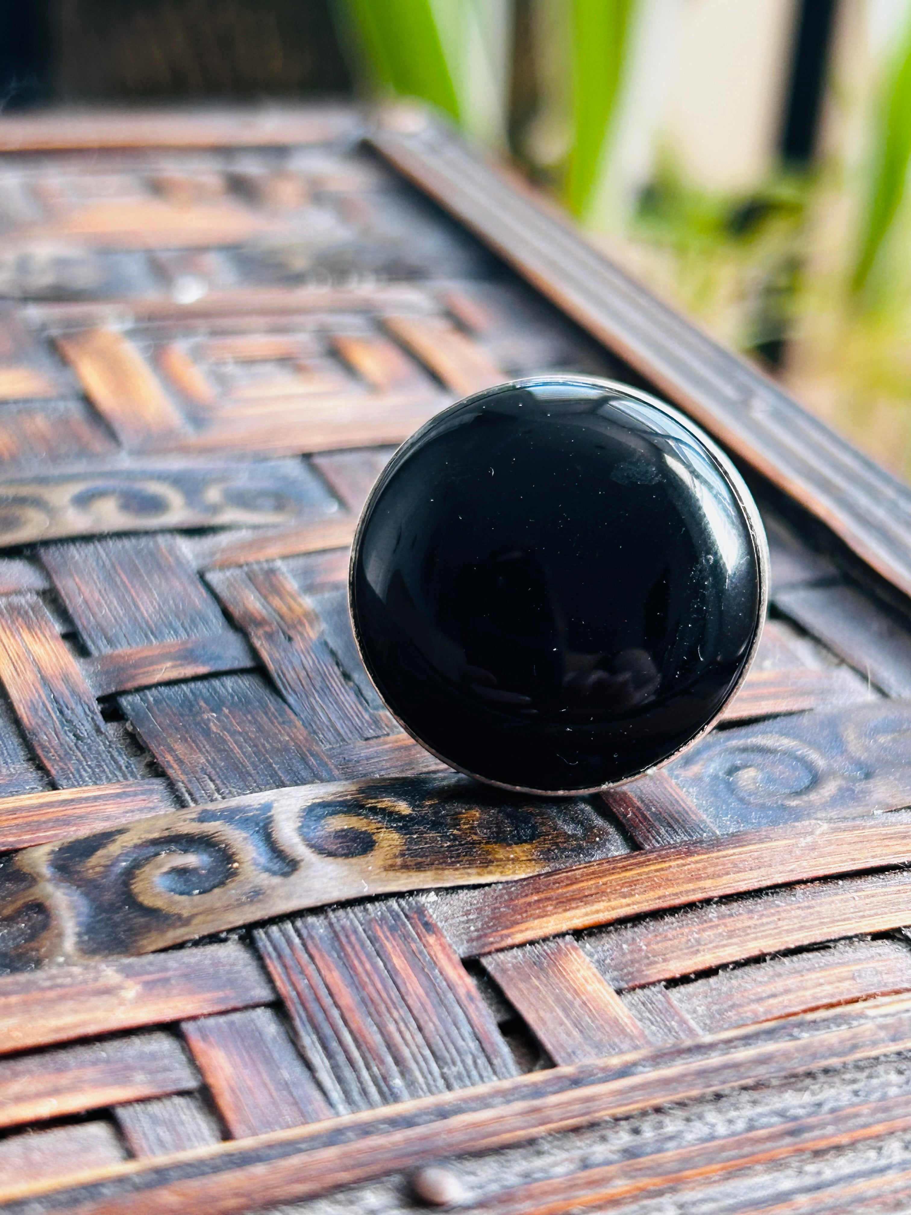 Large Black Onyx Sterling Silver Ring