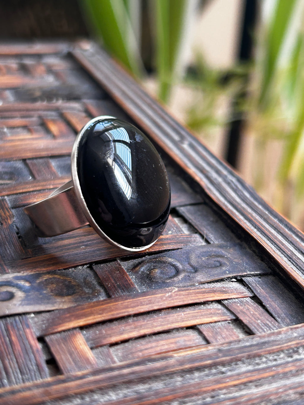 Large Black Onyx Sterling Silver Ring