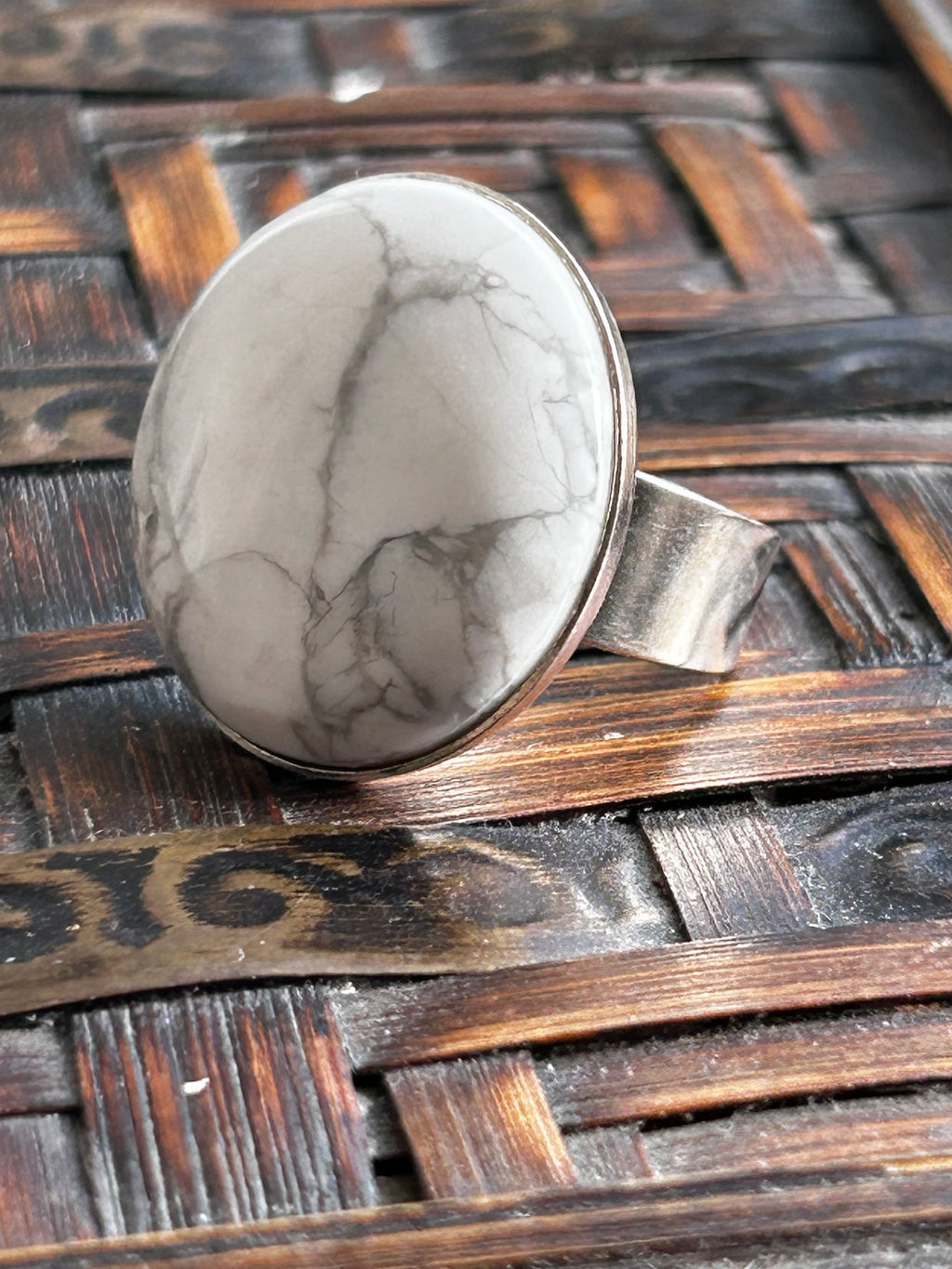 Howlite on Sterling Silver Ring