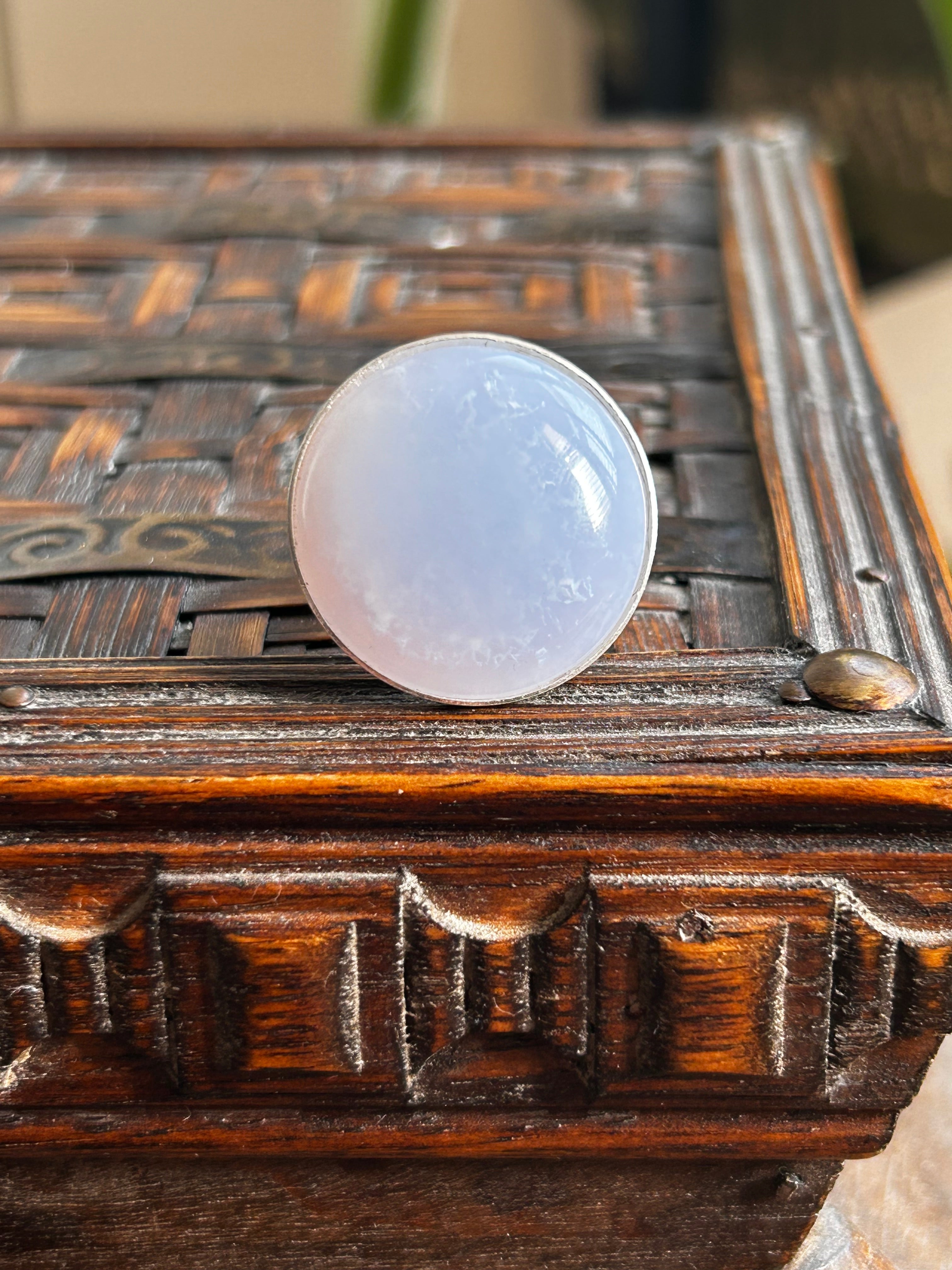 Chalcedony on Sterling Silver Ring