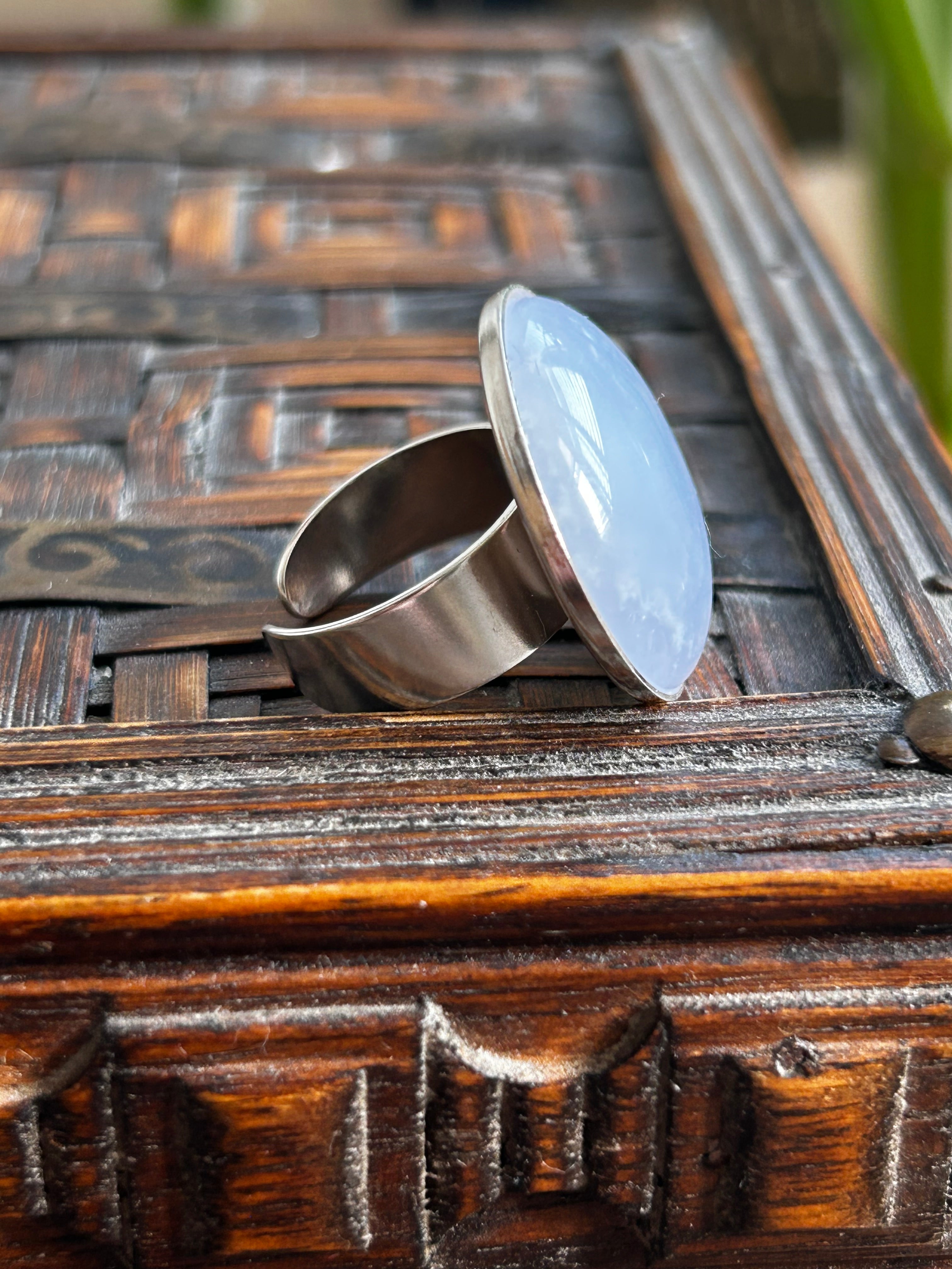 Chalcedony on Sterling Silver Ring