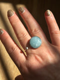 Aquamarine on Silver Plated Brass Ring