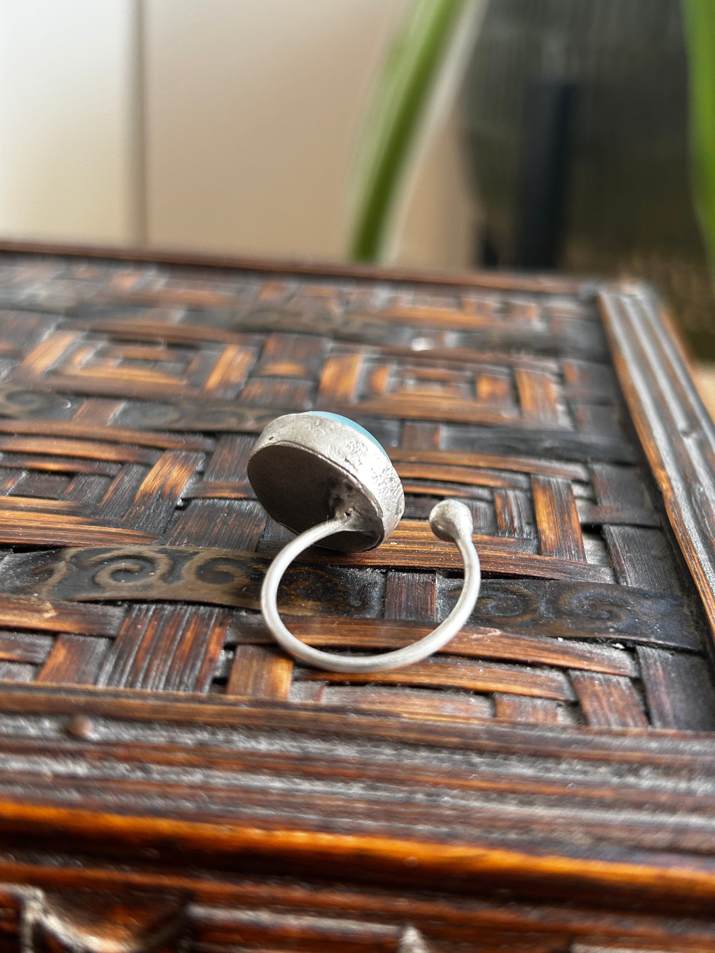 Aquamarine on Silver Plated Brass Ring