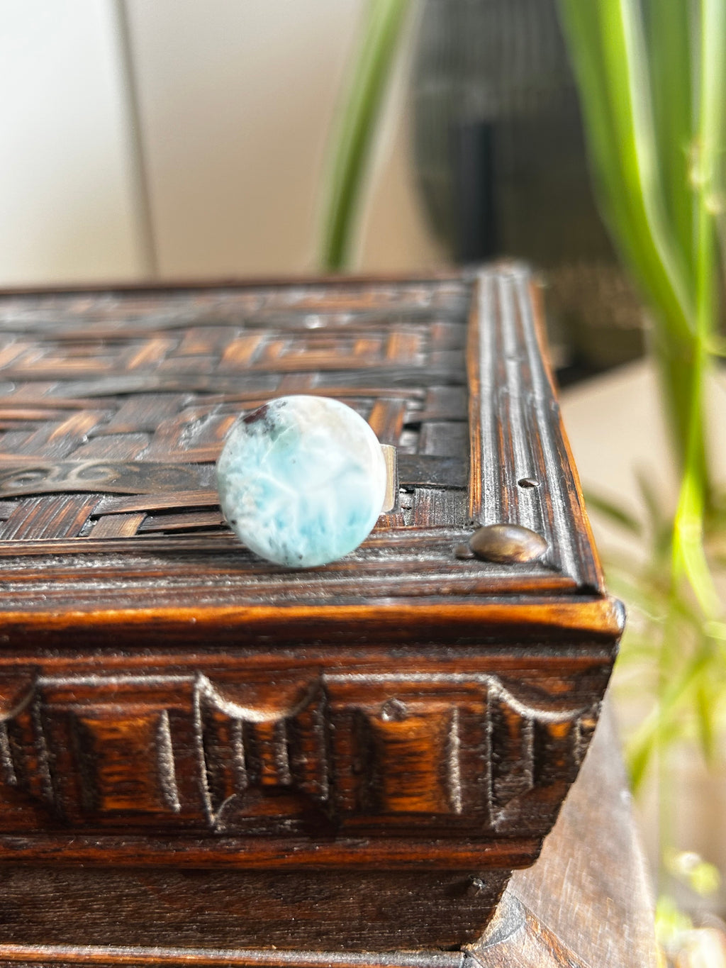 Larimar on Sterling Silver Ring