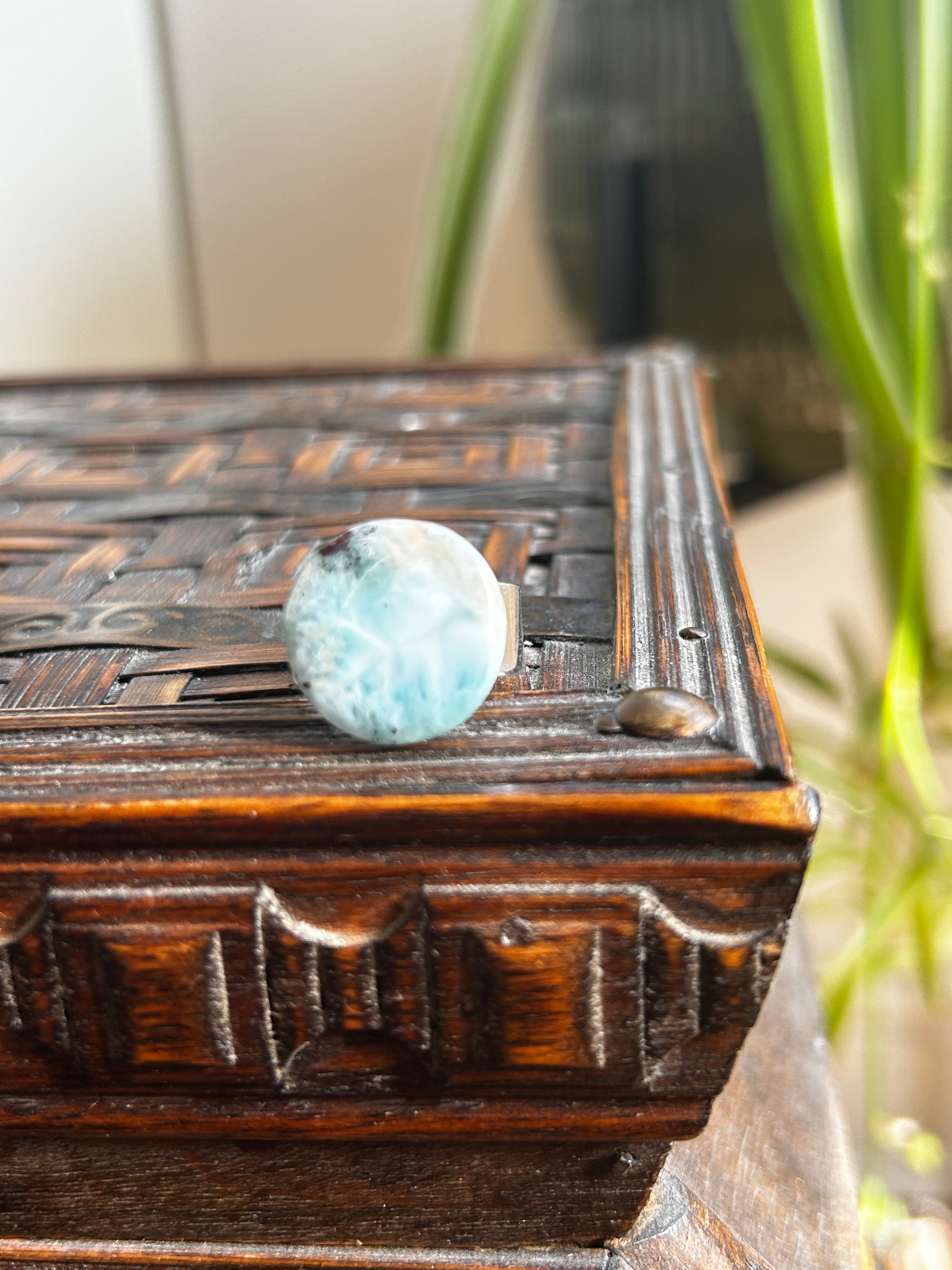 Larimar on Sterling Silver Ring