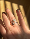 Double Smokey Quartz & Aquamarine Sterling Silver Ring