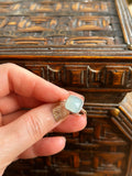 Aquamarine Square Sterling Silver Ring