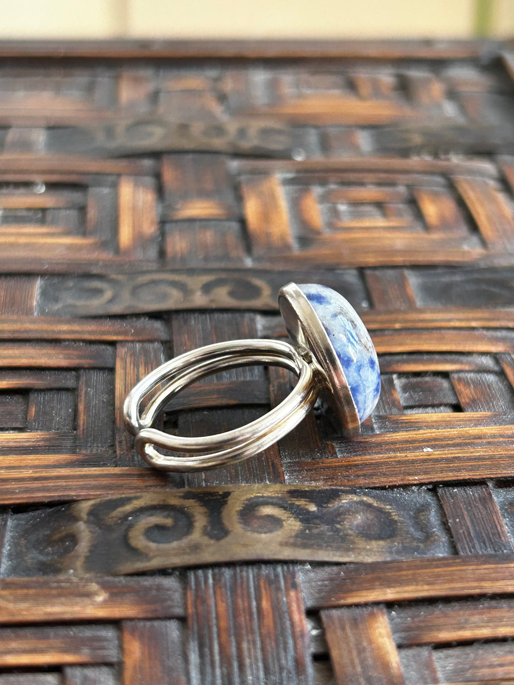 Sodalite on Sterling Silver Ring