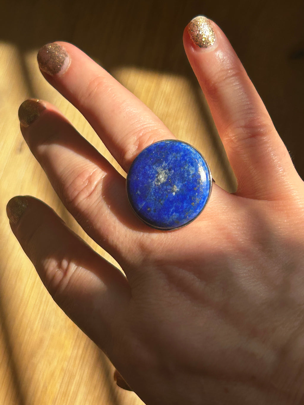 Large Lapis Sterling Silver Ring