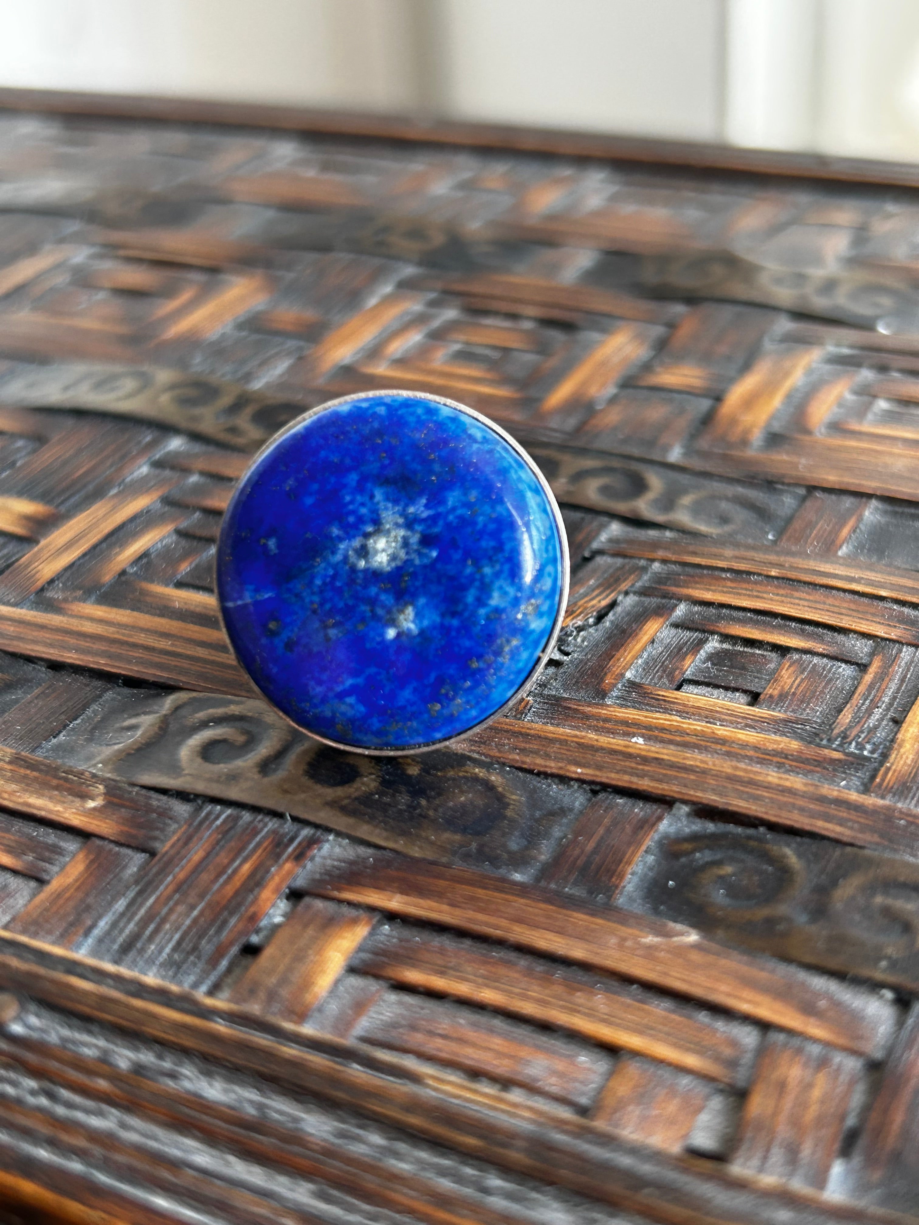 Large Lapis Sterling Silver Ring