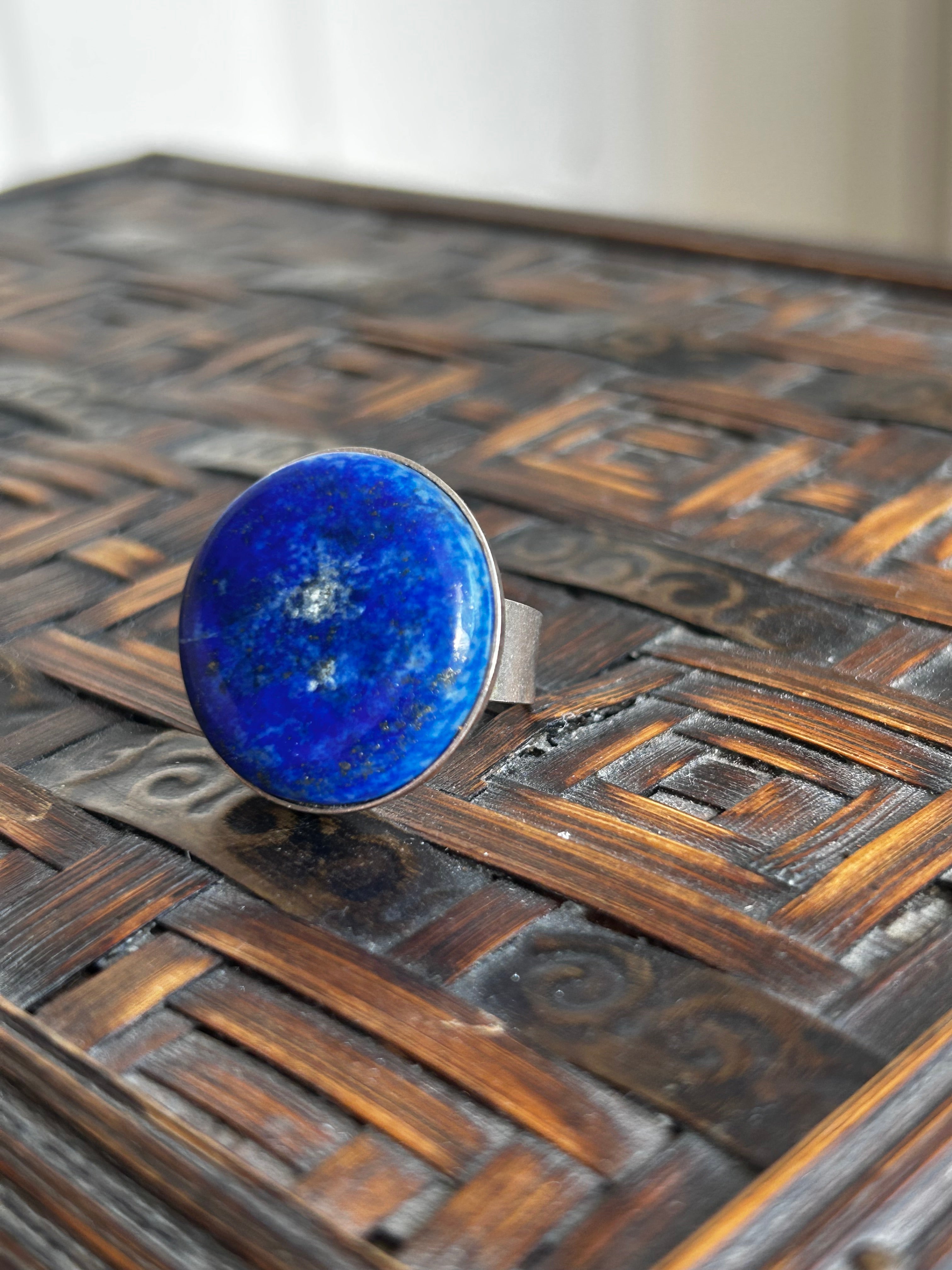 Large Lapis Sterling Silver Ring