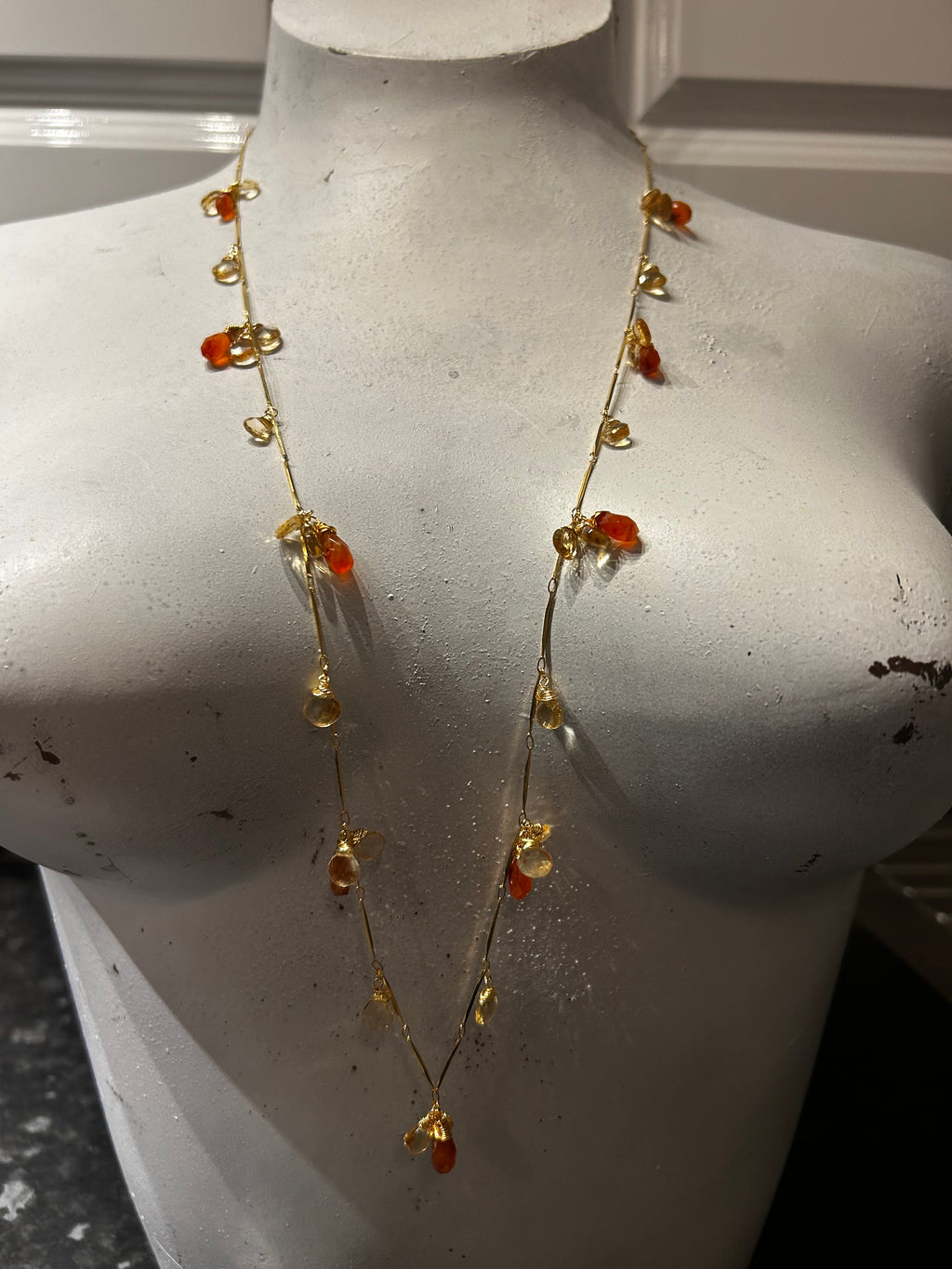 Carnelian & Citrine on 24ct Gold Plate