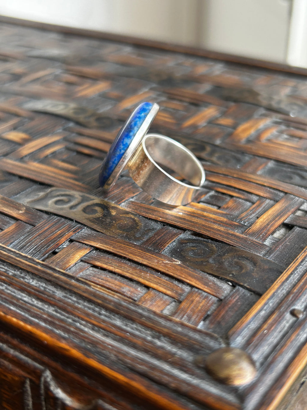 Large Lapis Sterling Silver Ring