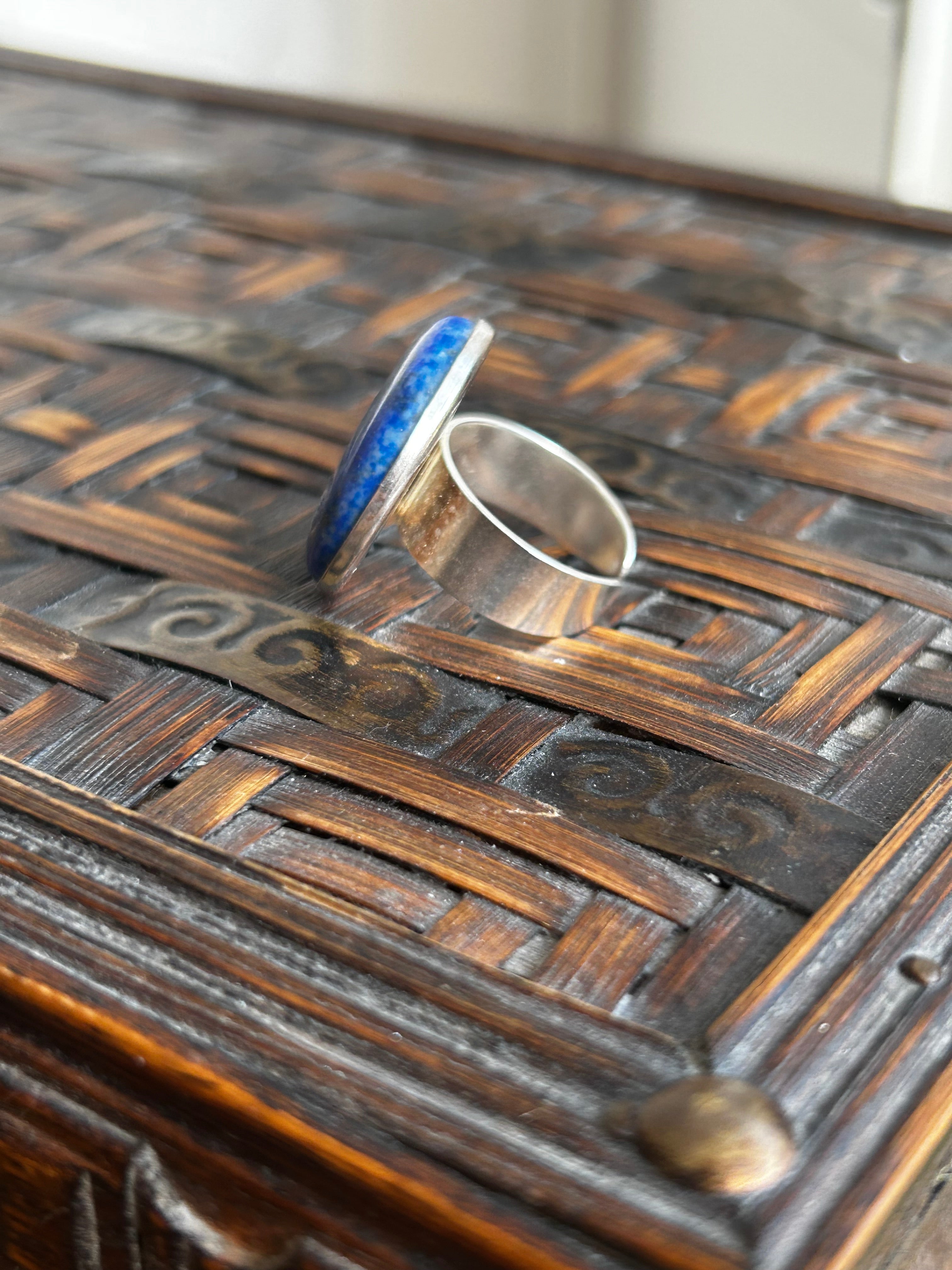 Large Lapis Sterling Silver Ring