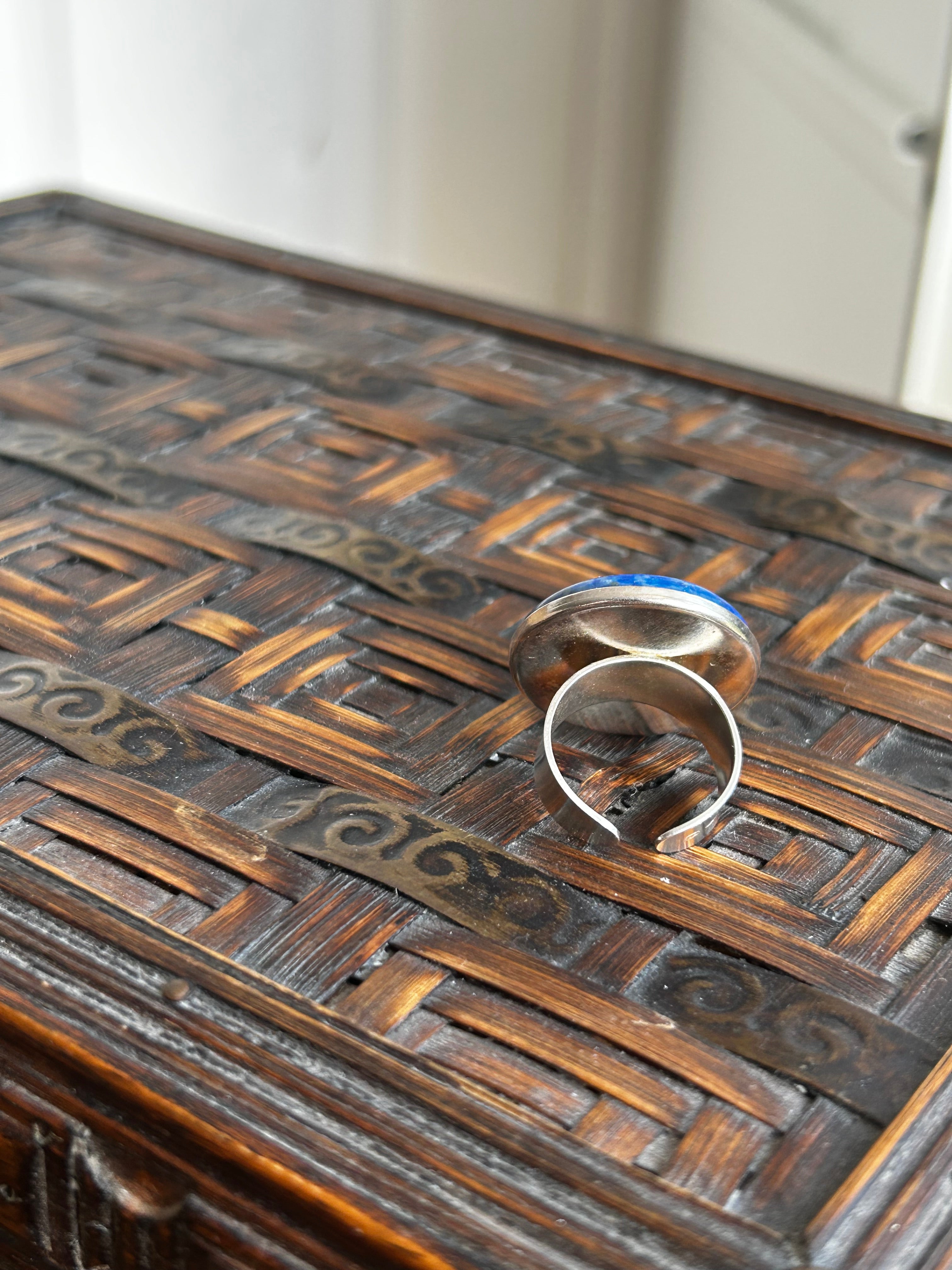 Large Lapis Sterling Silver Ring