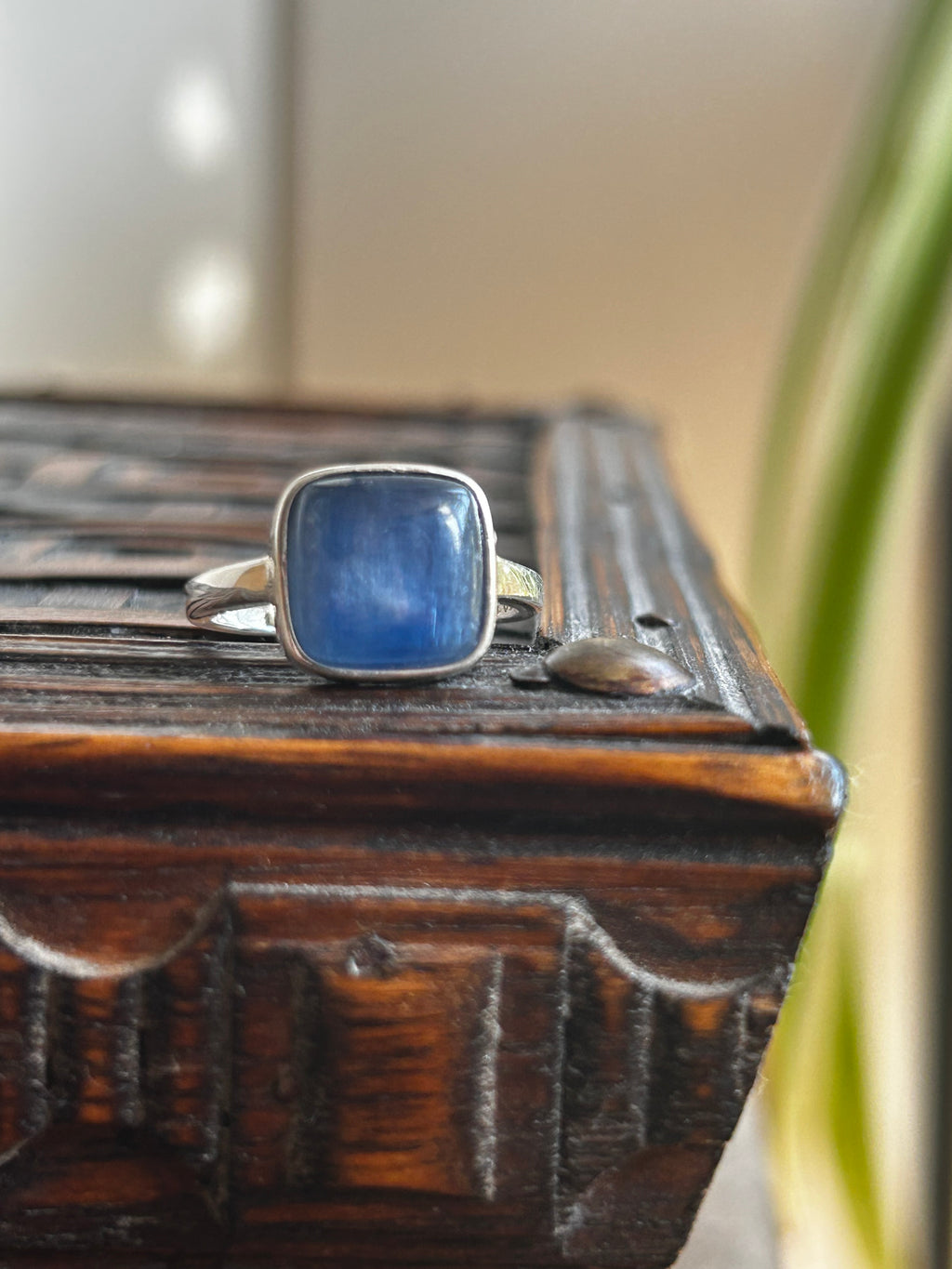 Kyanite Square Sterling Silver Ring