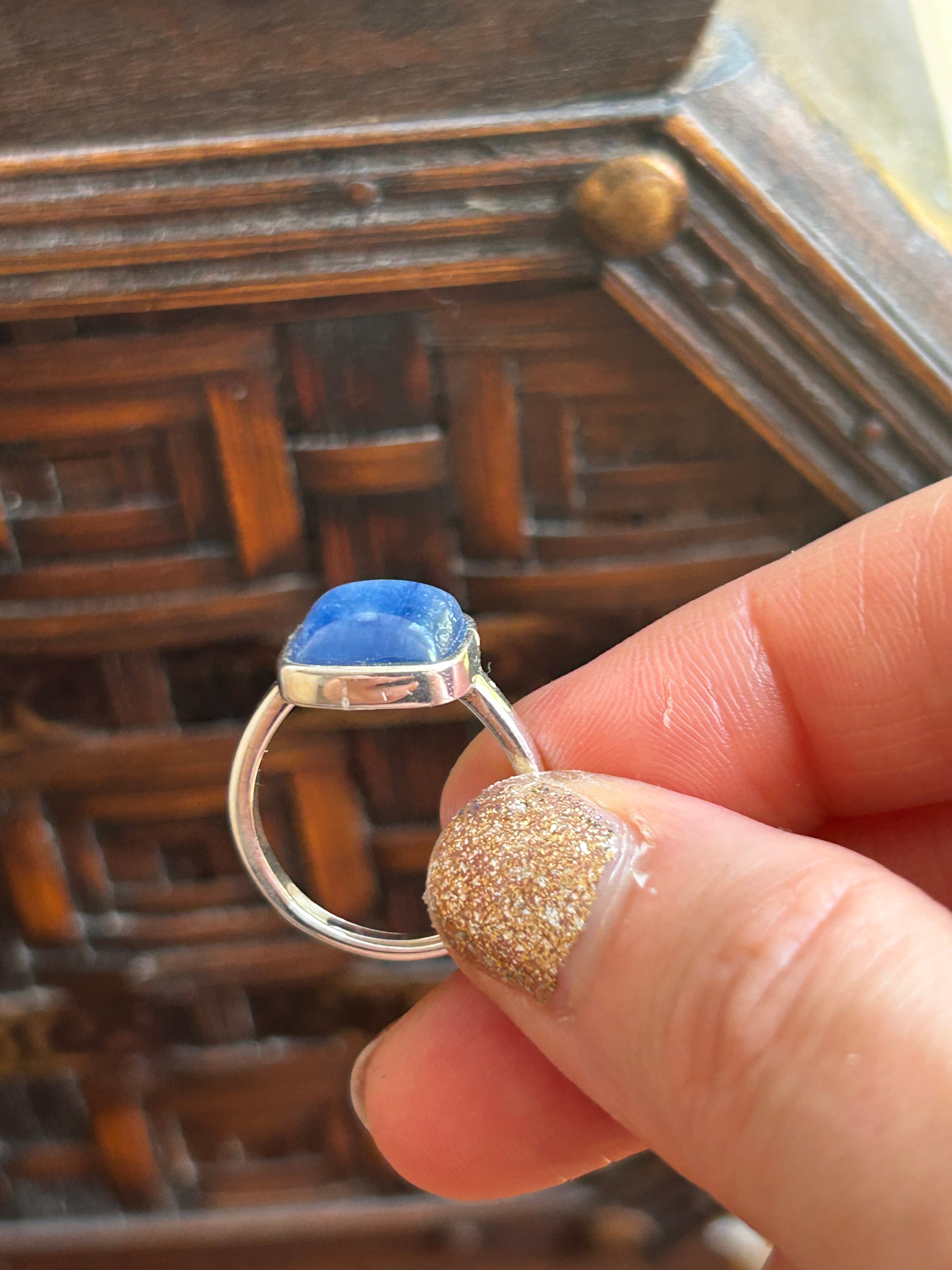 Kyanite Square Sterling Silver Ring
