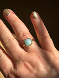 Amazonite Square Gold Plate Ring