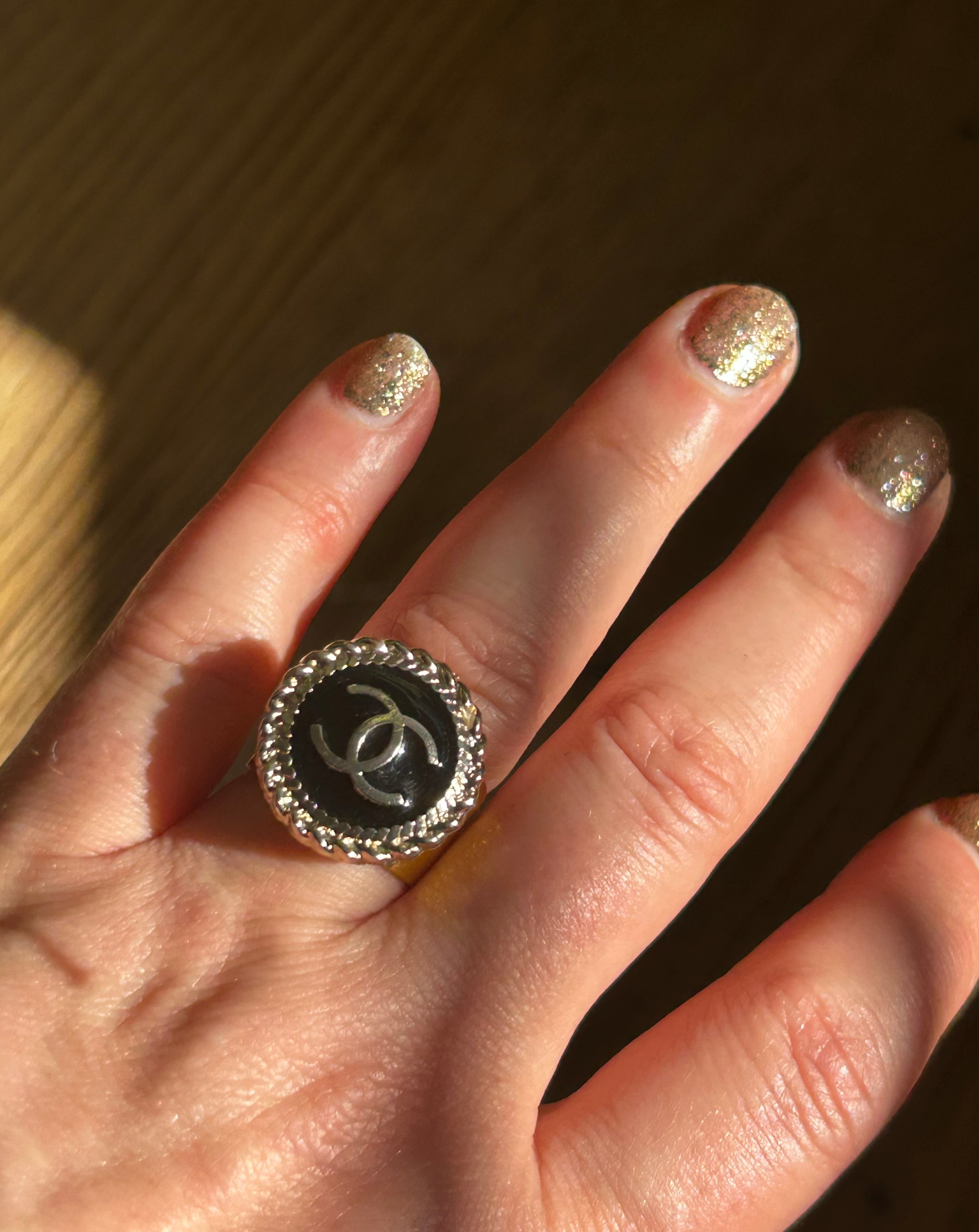 Chanel Button Ring on Gold Plate