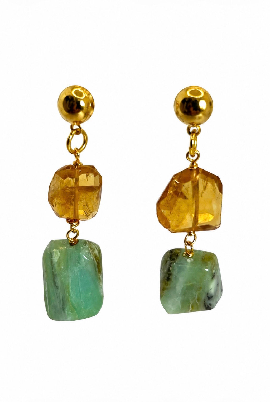 Citrine & Blue Opal Earrings - Option 2