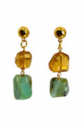 Citrine & Blue Opal Earrings - Option 2